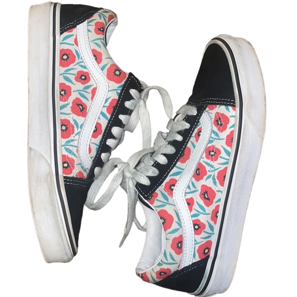 •VANS•OLD SKOOL PLIMSOLLS FLORAL WOMENS SIZE 6.5